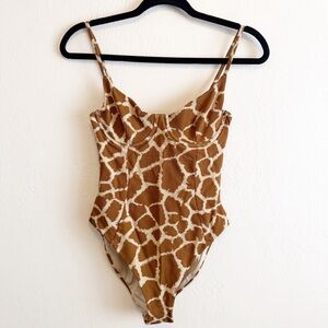 Onia Giraffe Print One Piece Swimsuit size Small